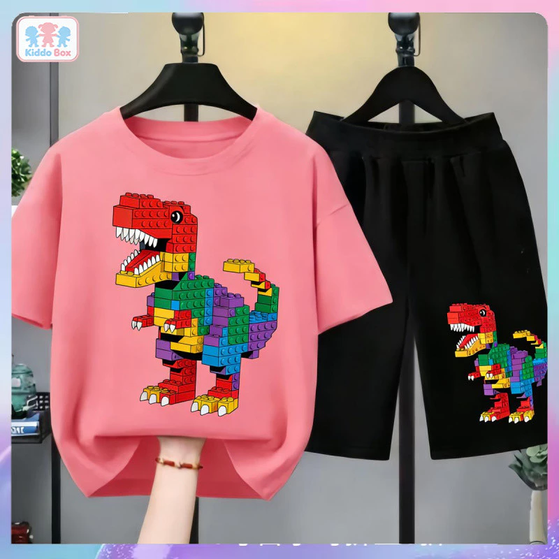 ชุดเสื้อยืดเด็กชายลายไดโนเสาร์ เลโก้ โบราวี่ สีรุ้ง thumbnail 9