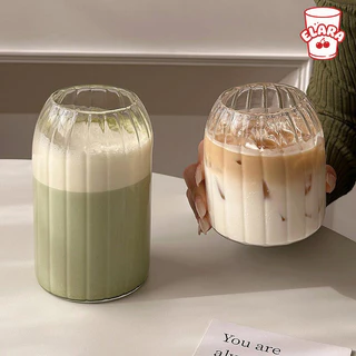 แก้วกระจกรูปทรงโค้ง 540/750ml | แก้วกาแฟเย็น ชานม น้ำผลไม้ สไตล์อินสตา ปลอดสารตะกั่ว เหมาะบ้าน