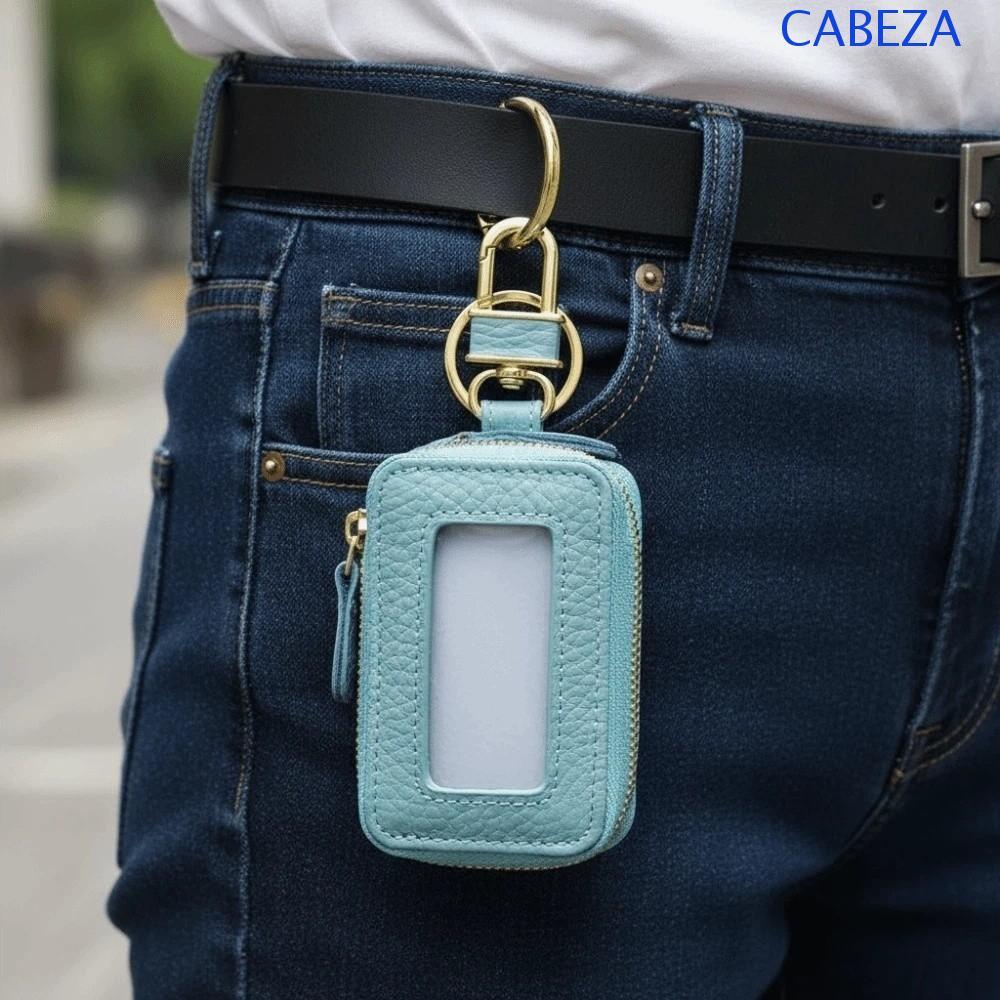 กระเป๋ากุญแจรถหนัง CABEZA,กระเป๋าใส่เหรียญแบบแขวนสีทึบแบบพกพา,ช้อปปิ้งคลาสสิกประณีตกระเป๋าสตางค์สินค้าขนาดเล็กแหวนกระเป๋า