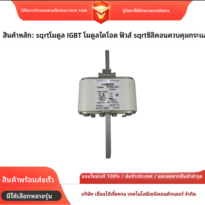 ฟิวส์ความเร็วสูง 170M8550, ฟิวส์, ชิ้นส่วนอิเล็กทรอนิกส์, ปริมาณมากในราคาดี