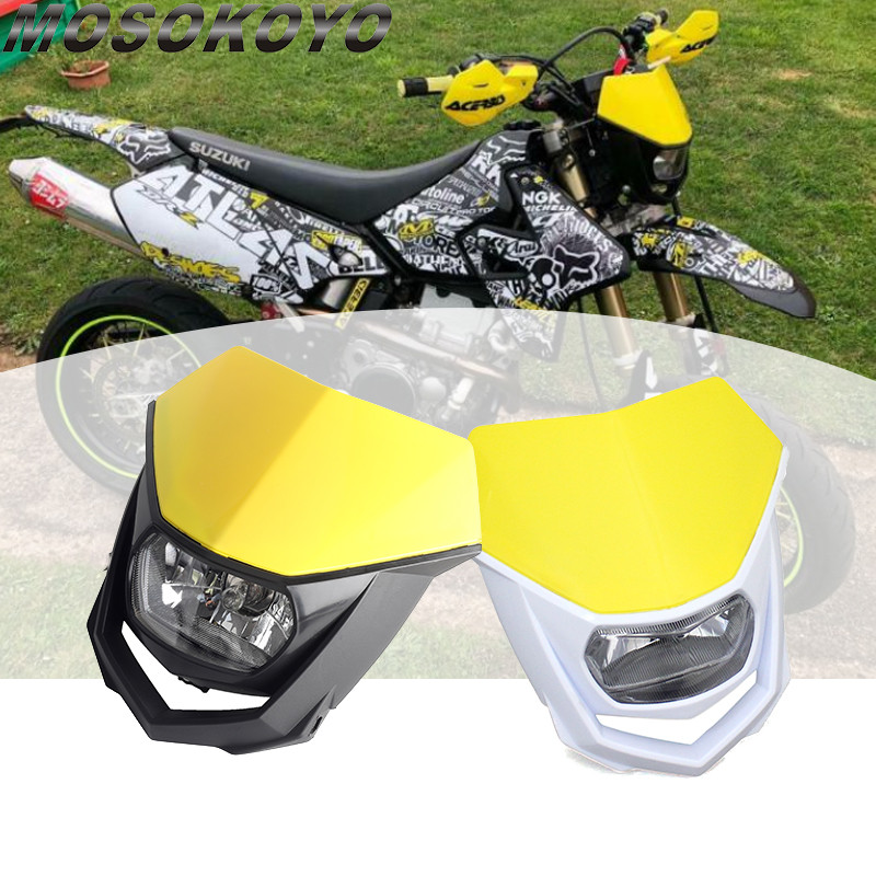 T4สำหรับ Suzuki DR650 DRZ ฿ RMZ RM-Z 650 125 250 450 TE TX TC Yamaha Dual Sport Dirt Bike ไฟหน้า fai