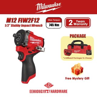 MILWAUKEE M12 FIW2F12 1/2" Stubby Compact Cordless Impact Wrench With Friction Ring M12FIW2F12
