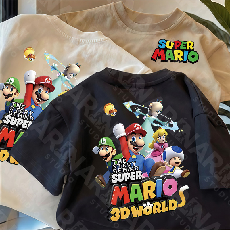 🔥พร้อมส่ง&COD🔥RINA STUDIO🔥 ชุดครอบครัว เสื้อยืดคอกลมแขนสั้น ผ้าฝ้าย ลายการ์ตูนเกมสไตล์อเมริกัน นุ่มสบายติดผิว A318#17