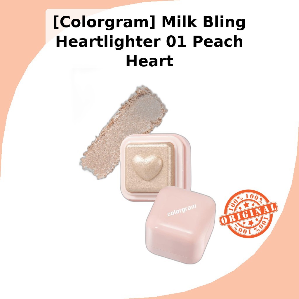 [Colorgram] Milk Bling Heartlighter 01 Peach Heart / Korean Highlighter / Peach Glow / ของแท้ 100% โ