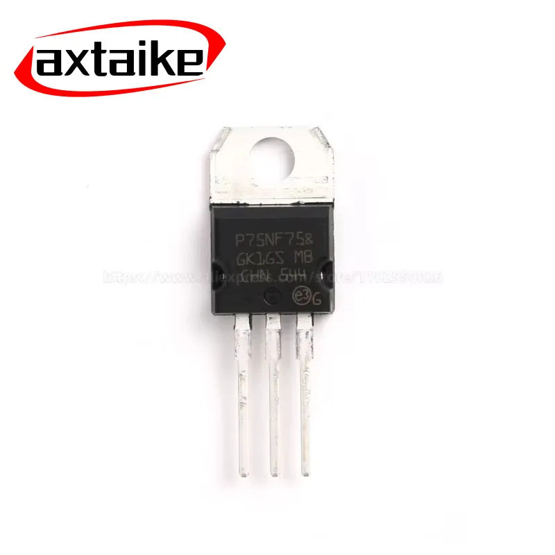 10PCS STP75NF75 P75NF75 TO-220 75V 80A 300W 75NF75 DIP N-Channel MOSFET ทรานซิสเตอร์ 03M9