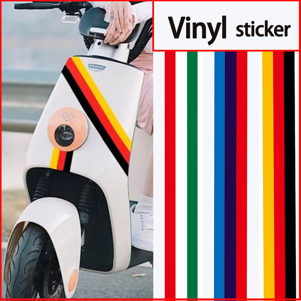 ฟิล์มสามสีแถบสําหรับ Yadea Vespa รถจักรยานยนต์เหยียบสติกเกอร์ตกแต่งสะท้อนแสงกันน้ําไวนิล Decals