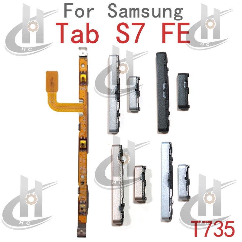 สําหรับ Samsung Galaxy Tab S7 FE T735 ปุ่ม Flex Cable Keys ปุ่มปิดระดับเสียงขึ้นและลงปุ่มด้านข้างเปลี่ยนส่วน