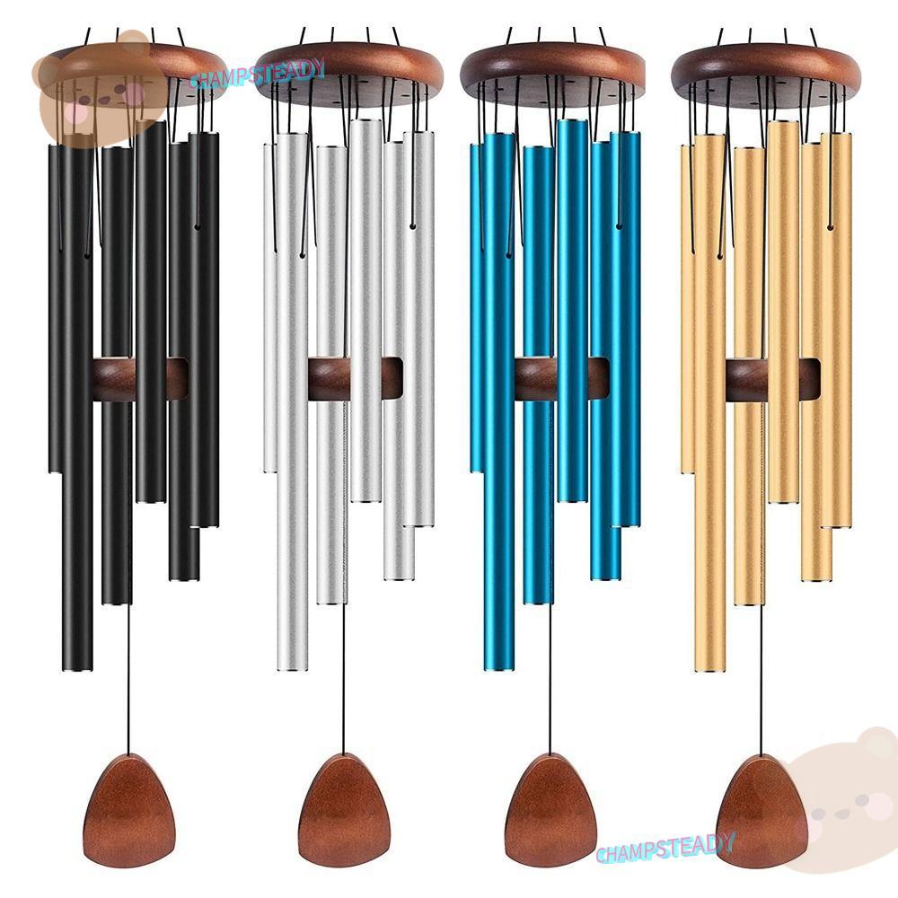 CHAMPSTEADY กระดิ่งลมอลูมิเนียม, 6 แท่ง 26/32/37 นิ้วหลอดโลหะ Windchime, จี้ขนาดใหญ่ Zen บรรยากาศ Wind Bell Patio
