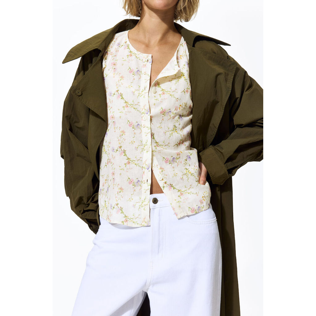 H&M بلوزة نسائية من مزيج الكتان — صورة 6