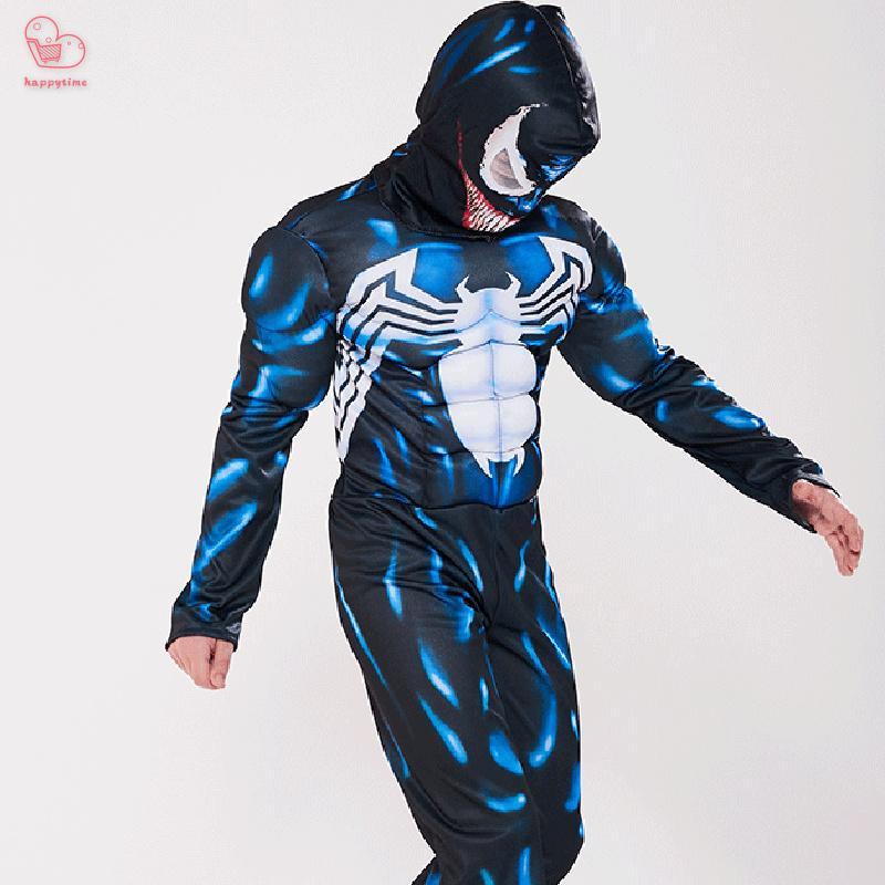 The Amazing Venom: Let The The The There Be Carnage Costume บทบาทฮาโลวีนสวมกับหมวกชุดจั๊มสูทคอสเพลย์