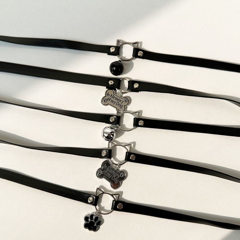 สาวร้อนสายคล้องคอ Donut Cool Cat Bell สร้อยคอนักเรียนผิวนุ่มหนัง Chokerpa02.th HL26.3.21