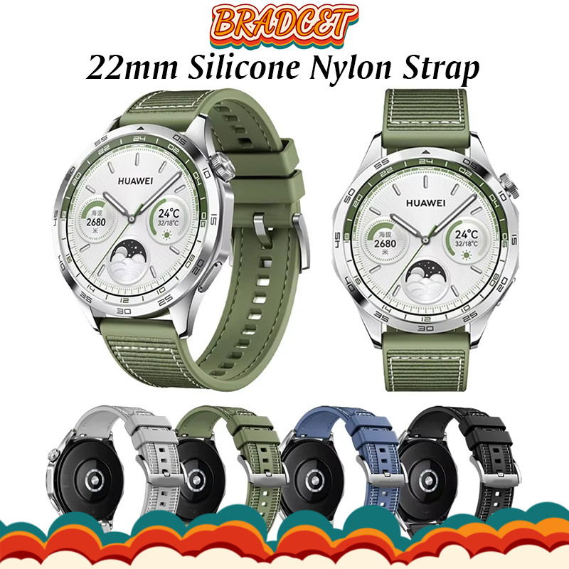 สายรัดสิลิโคนไนลอนขนาด 22 มม. for Huawei Watch GT 5/4/3/2/2e Pro 46มม. / Amazfit/Garmin/ Redmi Watch 5 Active/Samsung