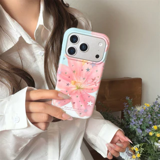 สําหรับIphone Case 17 Pro Max 16 Pro Max 15 Pro Max Star Pink Lily Flowerเคสโทรศัพท์