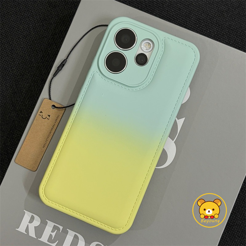 Gradient Candy สี Bulge สําหรับ OPPO Reno 15 Pro Max Mini 14 13 11 Pro ค้นหา X9 X8 X8S 5G 4G Ins สไตล์เคสโทรศัพท์น่ารักเรียบง่ายนุ่มปกหลัง
