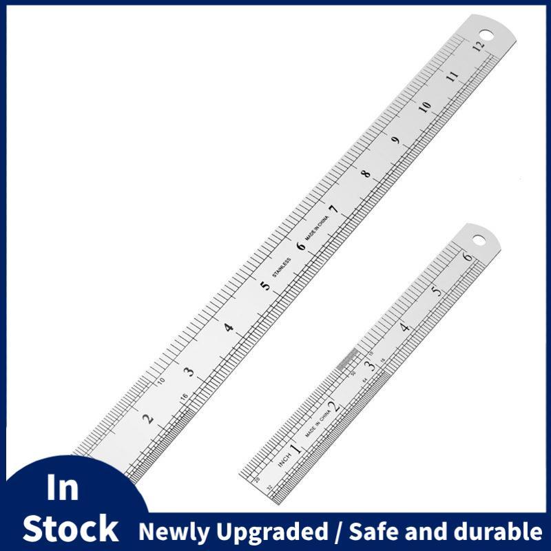ไม้บรรทัดสแตนเลส 12 นิ้ว + ไม้บรรทัดโลหะ 6 นิ้ว
