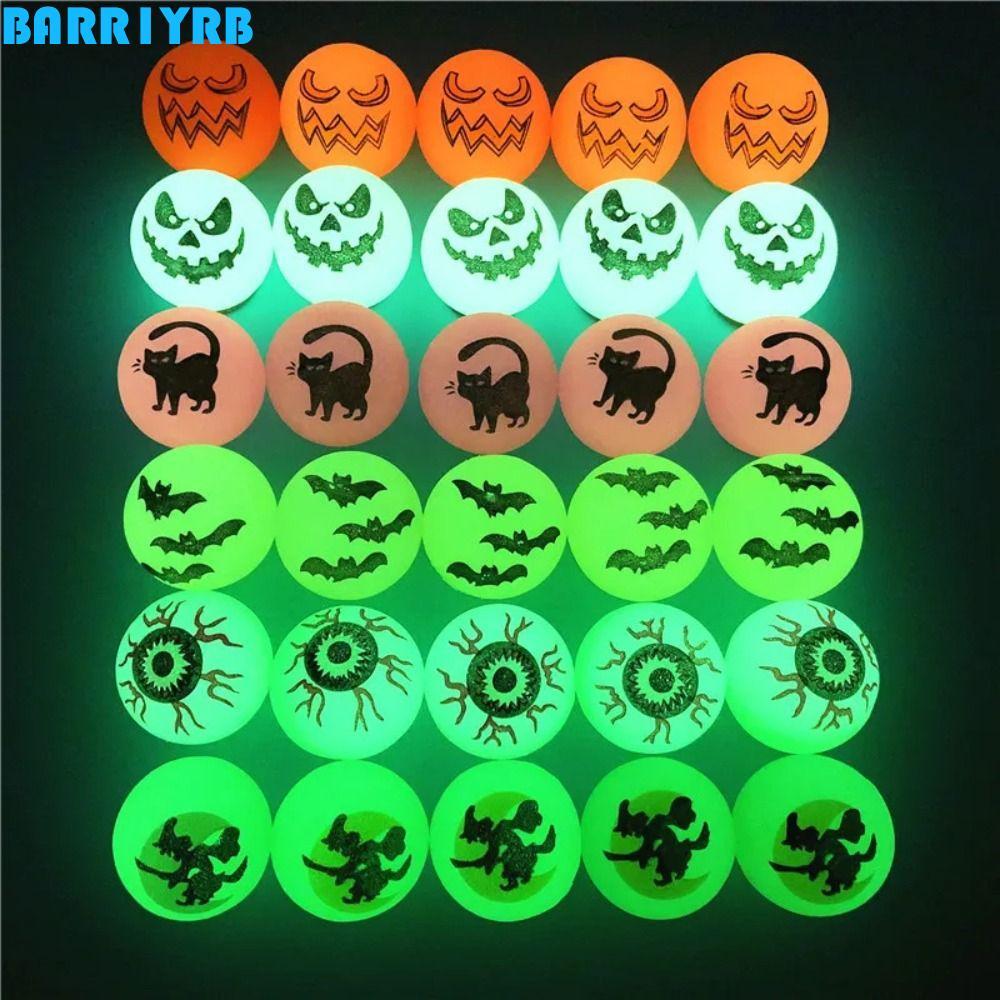 BARR1YRB 10 ชิ้น/เซ็ตฮาโลวีน Bouncy Balls ยืด Eyeballs น่ากลัว Bouncy Eyeball, เกมกีฬา 32 มม. Glow-i