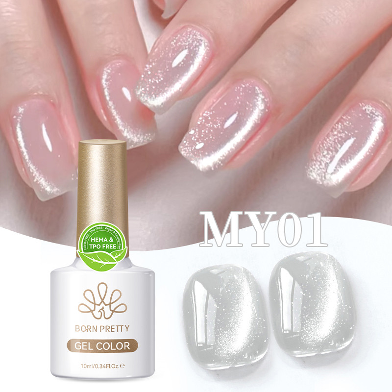【Local】BORN PRETTY Super Shine White Water Light Cat Eyes เล็บเจลโปแลนด์ Magnetic Soak Off UV LED Varnis กึ่งถาวร