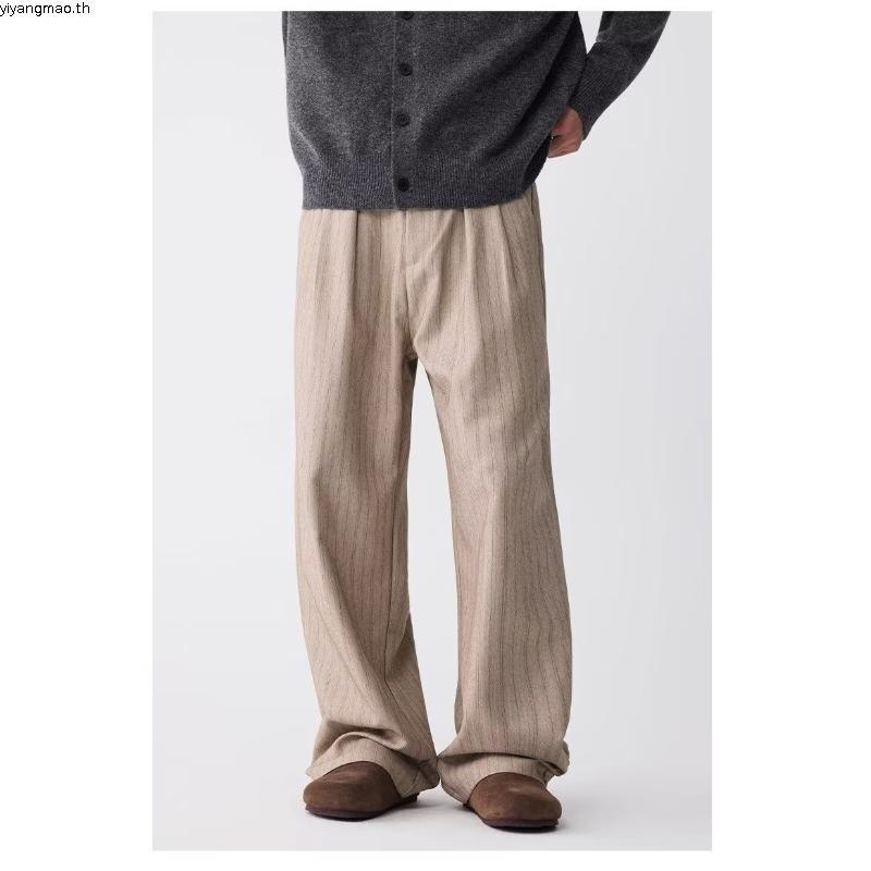 Billionaires - Baggy Pants - Azura Brown - กางเกงผู้ชาย - กางเกงลายทาง - ผู้ชายและผู้หญิง