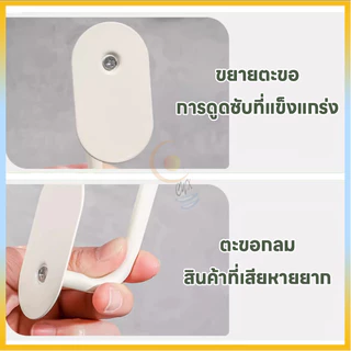 ตะขอติดผนังอเนกประสงค์ ยึดแน่นไม่หลุด แขวนกระเป๋า กุญแจ ของใช้ต่างๆ ง่ายติดตั้ง
