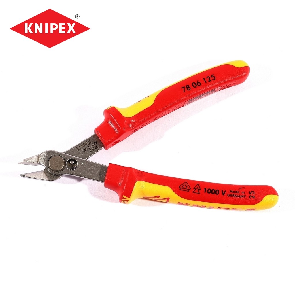 KNIPEX คีมตัดอิเล็กทรอนิกส์ รุ่น Super Knips ด้าม VDE ขนาด 125 มม รหัส 78 06 125 (คะนิเพค)