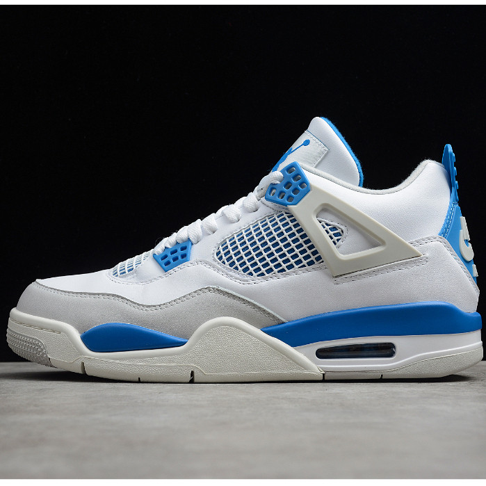Air Jordan 4 Military Blue รองเท้าผ้าใบ AJ4 เหมาะสำหรับผู้ชายและผู้หญิง ดีไซน์สำหรับกีฬาและการแต่งตั