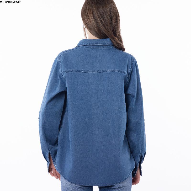 Atipashop - HELIA JACKET เสื้อเชิ๊ต แจ็คเก็ตยีนส์ ปักโลโก้ Atipa