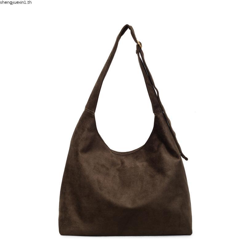(**พร้อมส่ง) knack.bag - Hobo (L) - Dark Brown (สีน้ำตาลเข้มหนังกลับเทียม)