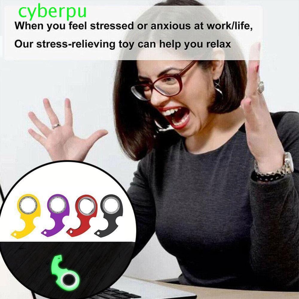 CYBERPULSE พวงกุญแจ Fidget Spinner, บรรเทาความเบื่อหน่าย, พวงกุญแจหมุนปลายนิ้วอินเทรนด์, Anti-Anxiet