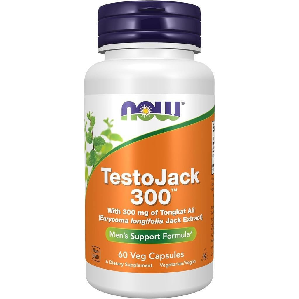NOW Foods อาหารเสริม TestoJack 300™ พร้อม Tonkat Ali 300 มก. (Eurycoma longifolia Jack Extract), แคป