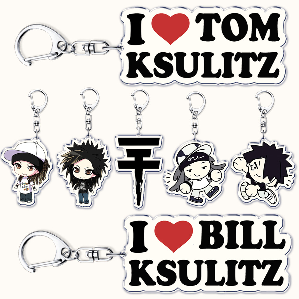Tokio Hotel Band Chibis พวงกุญแจสําหรับอุปกรณ์เสริมกระเป๋า I Love Bill Tom Kaulitz Georgeg Finding พ