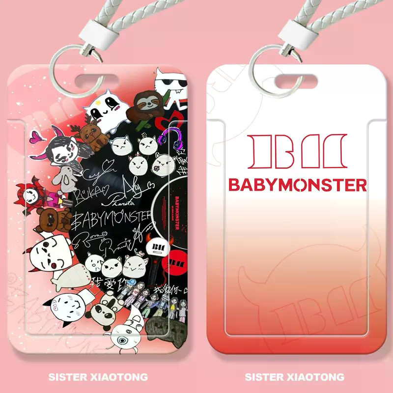 2026 ล่าสุด babymonster Student Slide Card Holder Food Bus ID Access Control Campus Collection Gift ให้