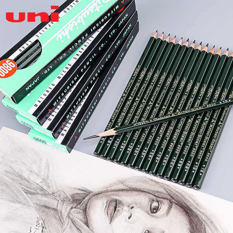 Mitsubishi 9800 Sketch Pencil Student HB Art Dedicated 8b Professional Charcoal 4B Drawing Pencil YY