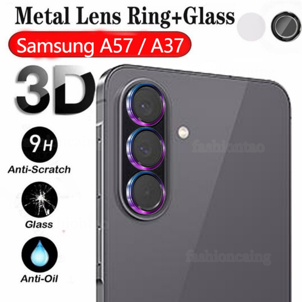 SAMSUNG สําหรับSamsungA57 5Gแหวนโลหะกล้องเลนส์ป้องกันฟิล์มสําหรับSamsung Galaxy A57 A37 A27 A17 A07 
