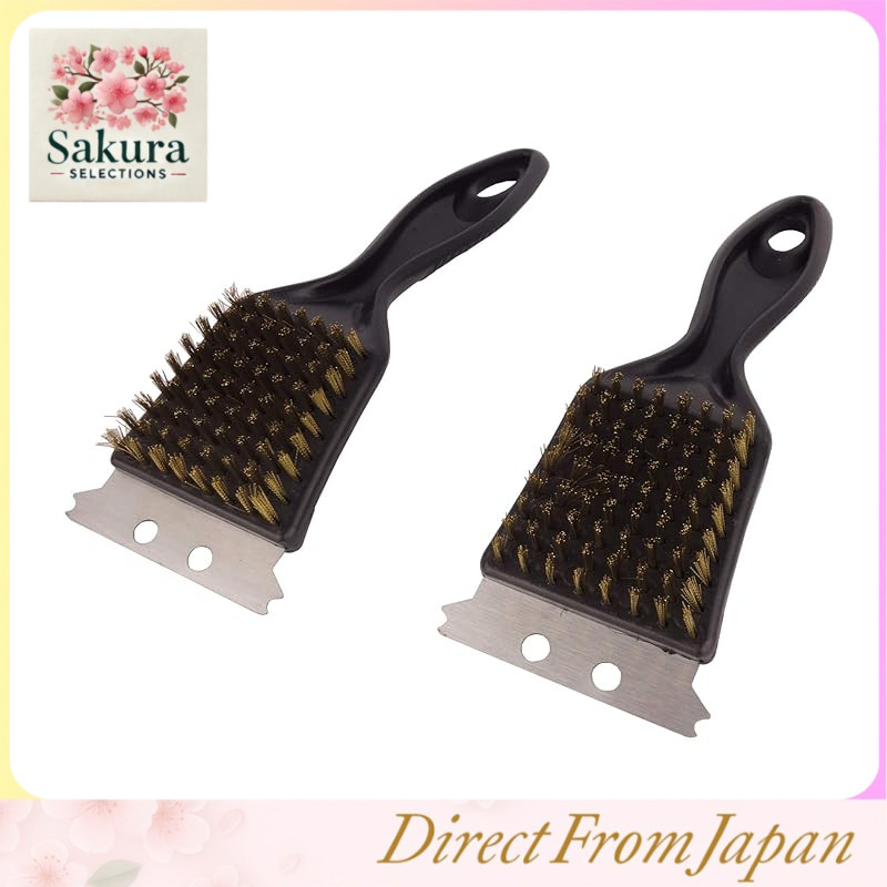 Captain Stag BBQ Grill and Iron Plate Cleaning Brush - Black