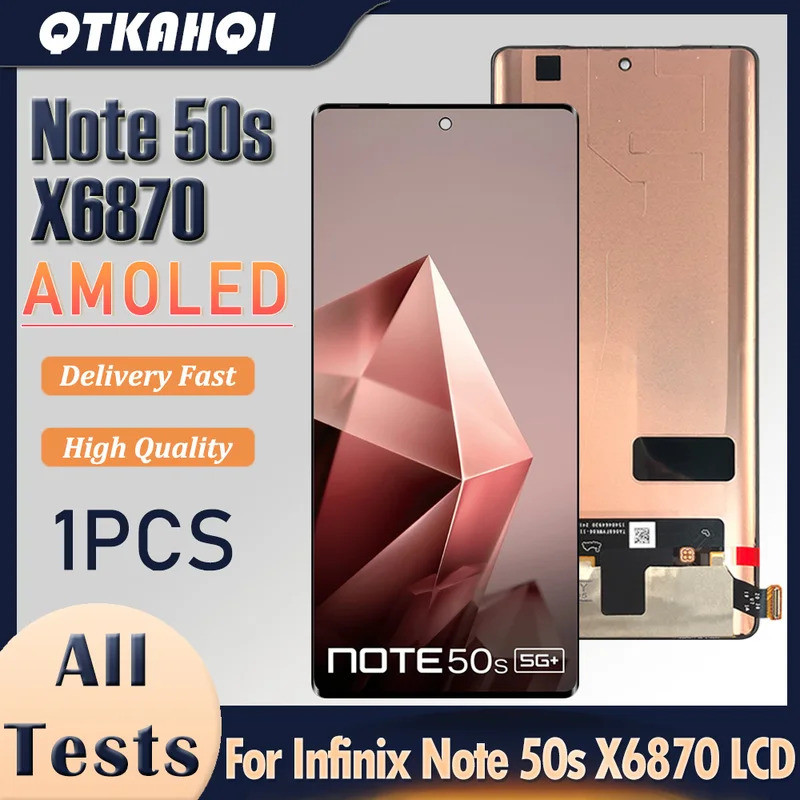6.78 "AMOLED สําหรับ Infinix หมายเหตุ 50s LCD X6870 จอแสดงผล Touch Screen Assembly Digitizer สําหรับ