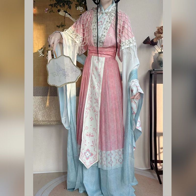 Huabai Collection Xuanfeng Wei Jinfeng Fairy Recovery Hanfu หญิงปรับปรุงชุดเครื่องแต่งกายแบบดั้งเดิม
