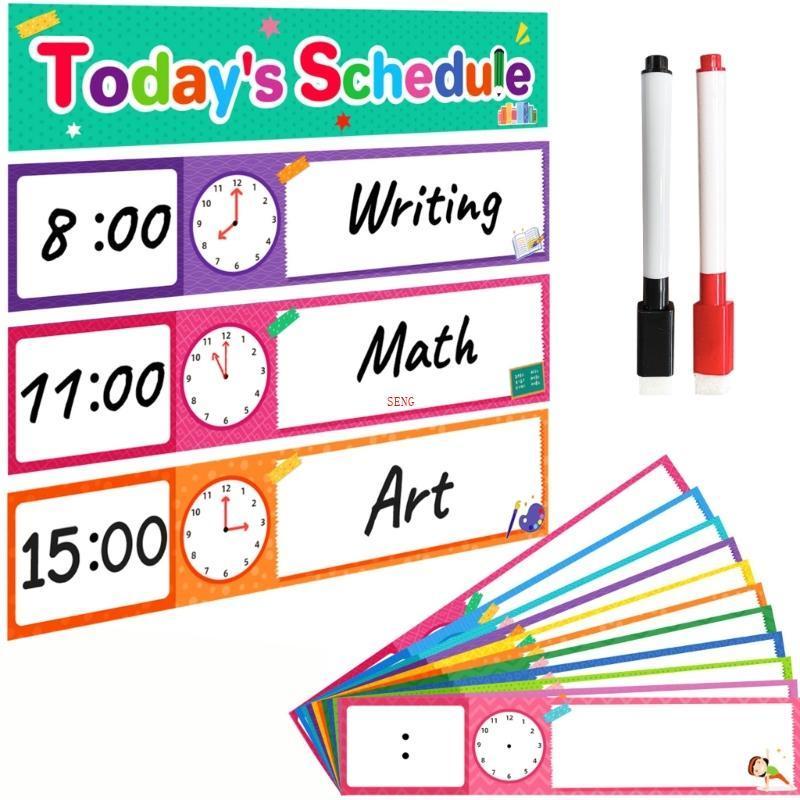 Seng Kids Daily Schedule Planner Daily Task Board Wall Planner พร้อมการออกแบบการ์ตูนสนุกสําหรับการจั