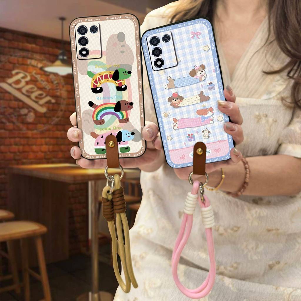 นุ่มป้องกันฝุ่นเคสโทรศัพท์สําหรับOPPO K9S/Realme Q3S/Q3T/K10 Vitality Editionสกปรกซิลิโคน Lanyardสร้