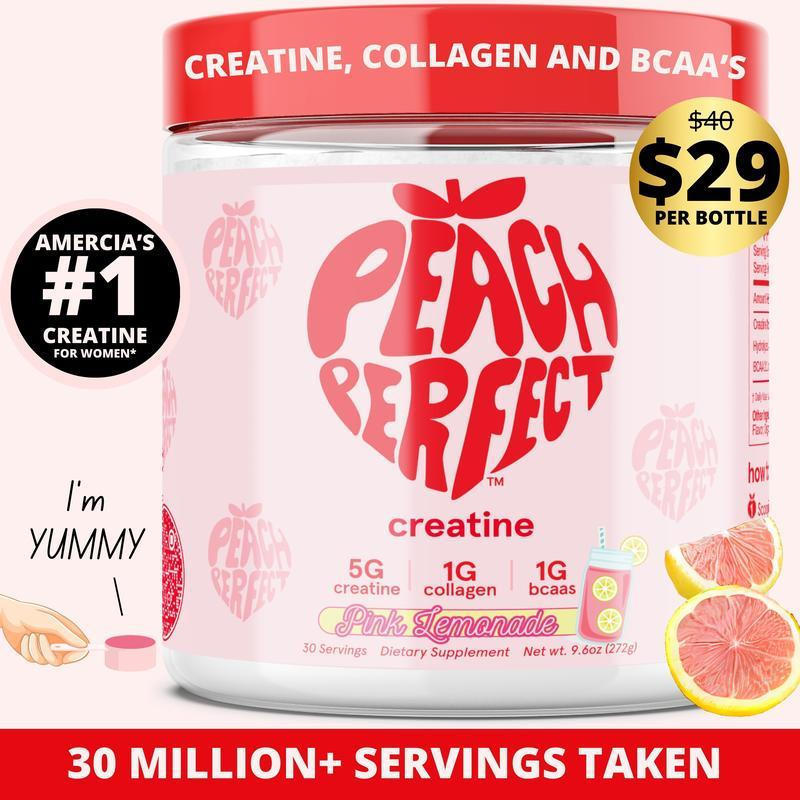 PeachPerfect Maker รสพีช Monohydrate Creatine Powder, ผู้หญิงใช้ Creatine บรรจุคอลลาเจน, กรดอะมิโนโซ