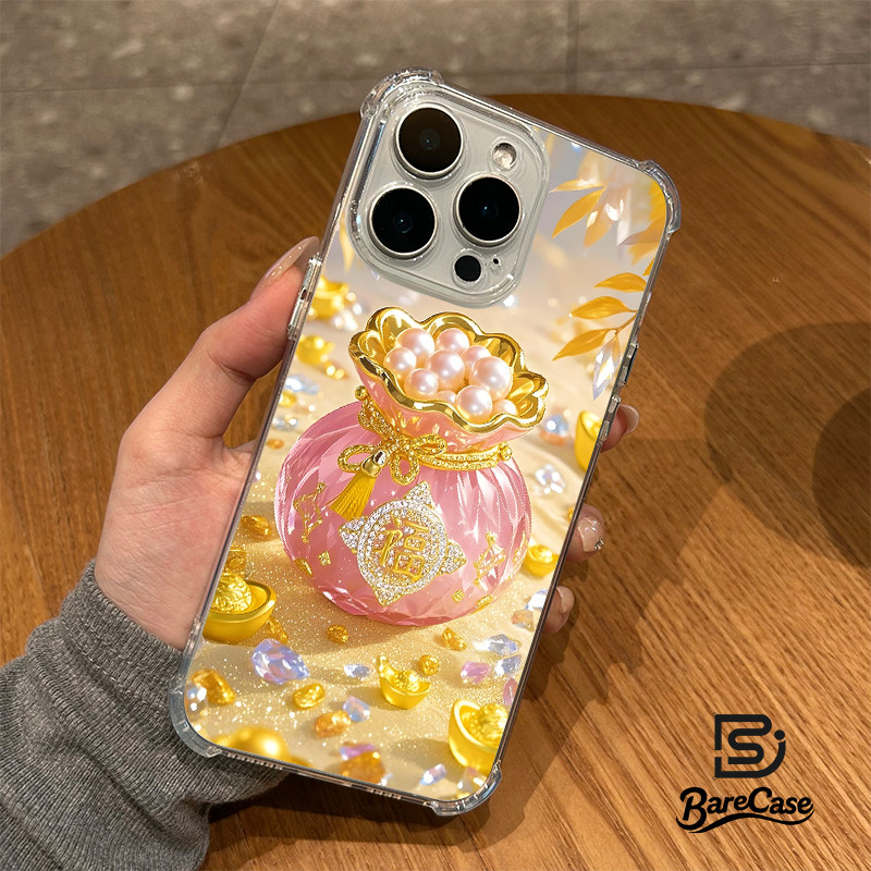 ขอให้คุณร่ำรวย มีเงินทอง และโชคดี! สําหรับ iphone 16 Pro Max IMD ที่กลวง 17 15 14 XR 13 12 11 8 7 Plus X Xs