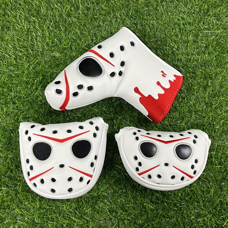 ฝาครอบพัตเตอร์หน้ากากฮอกกี้ Goalie, Mallet Putter Cover Blade Putter Cover Strong Magnetic Putter Headcover 163U