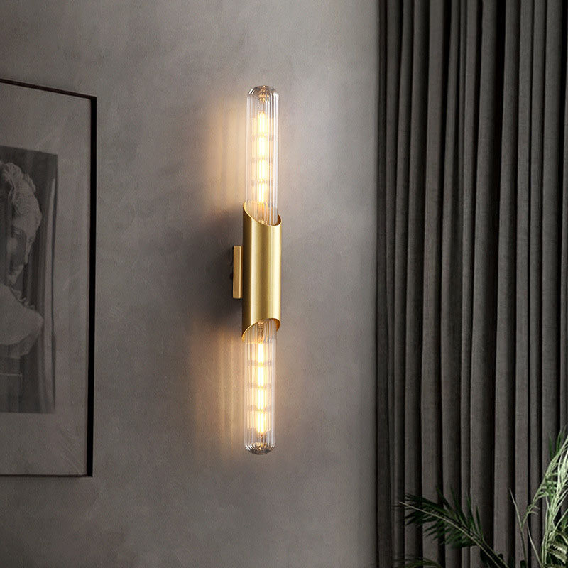 Light Luxury Glass Corridor Hall Wall Lamp Nordic Water Ripple Aluminum Profile Background Wall Lamp