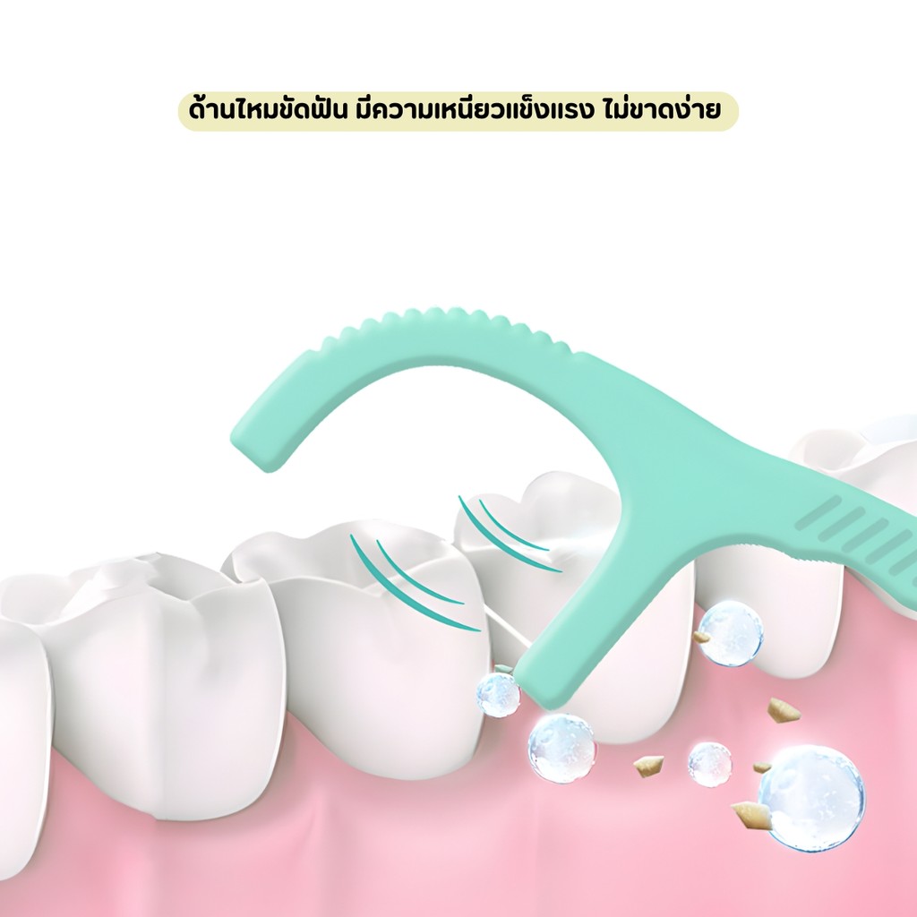 ไม้จิ้มฟันพลาสติก พร้อมไหมขัดฟัน 100 ชิ้น/ซอง รูปที่ 8