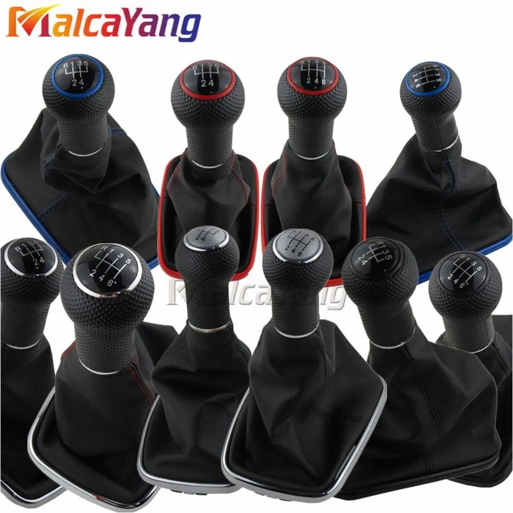 5/6 ความเร็ว 12 มม.เกียร์ Shift Knob Lever Shifter Gaiter Boot สําหรับ Volkswagen V-W Golf 4 IV MK4 