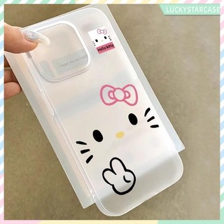 แอปเปิ้ลโทรศัพท์ Matte KTแมว for iPhone เคสไอโฟน 17 13 12 11 14 15 16 PRO MAX X XS MAX XR 7 8 16 PLUS จัดส่งจากประเทศไทย