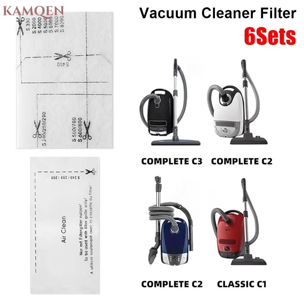 KAMQEN 6 ชุดเครื่องดูดฝุ่น, Air Clean Pack ผ้าฝ้ายกรอง,ทนทานไอเสียกรองอะไหล่สําหรับ Miele Complete S