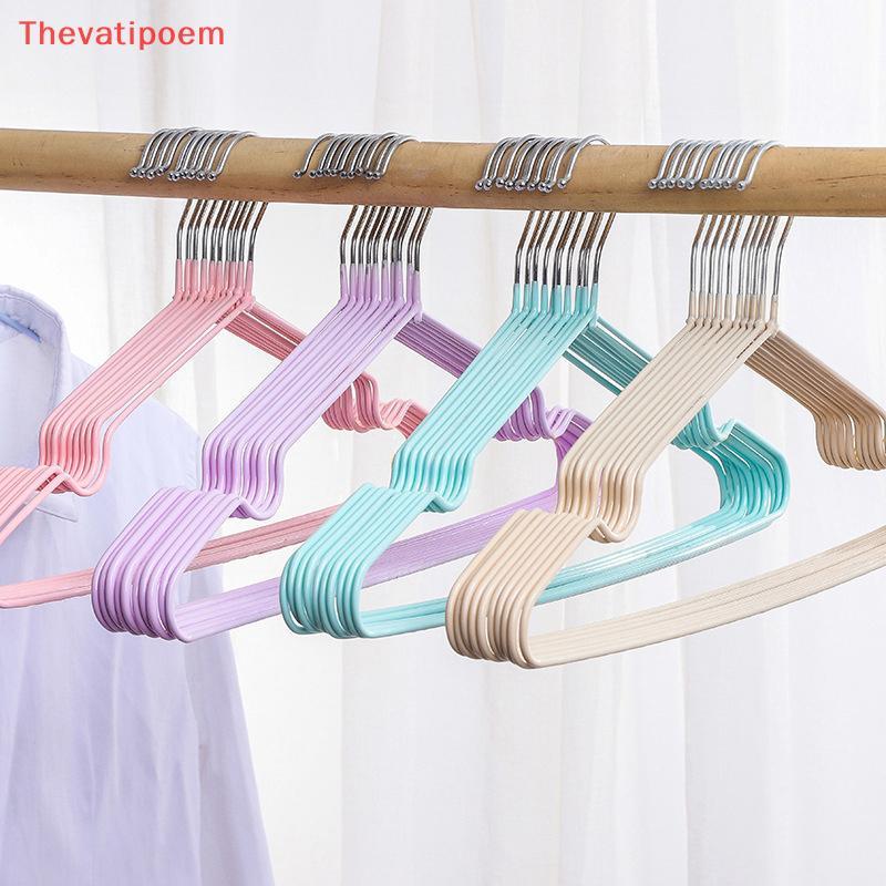 [Thevatipoem] ไม้แขวนเสื้อหนาในครัวเรือน Traceless Simple Coat Hanger โลหะผู้ใหญ่เด็กลื่น Notch Coat Hanger HOT