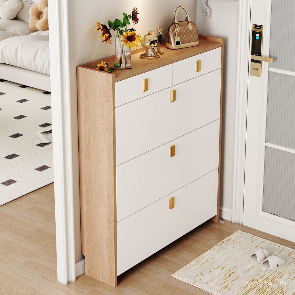 ขายร้อนชั้นวางรองเท้าเก็บ2025 Dumping Bucket ตู้รองเท้าที่เรียบง่ายขนาดใหญ่ความจุโมเดิร์น Ultra-thin