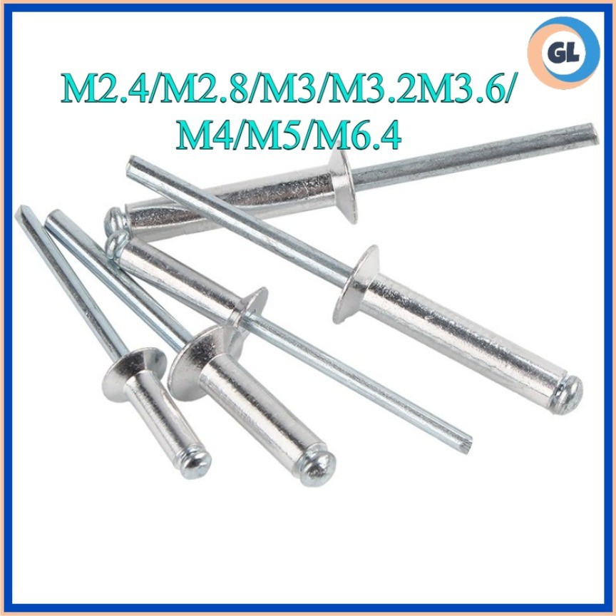 รีเวท หมุดย้ำ ตะปูยิง อลูมิเนียม ลูกยิงรีเวท หมุดย้ำ M2.4M2.8 M3 M3.2 M3.6 M4 M5 M6.4 / Blind Rivet 