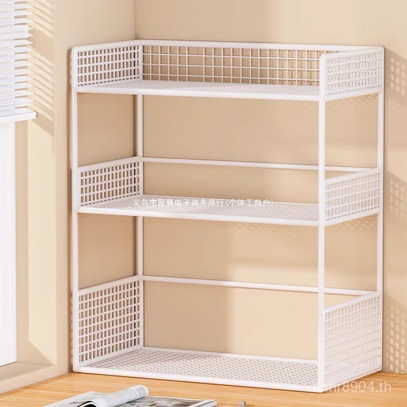 ชั้นวางหนังสือการจัดเก็บสํานักงานขนาดเล็กชั้นวางสก์ท็อปที่เรียบง่ายอ่าวหน้าต่างหลายชั้นโต๊ะตู้ขนาดเล